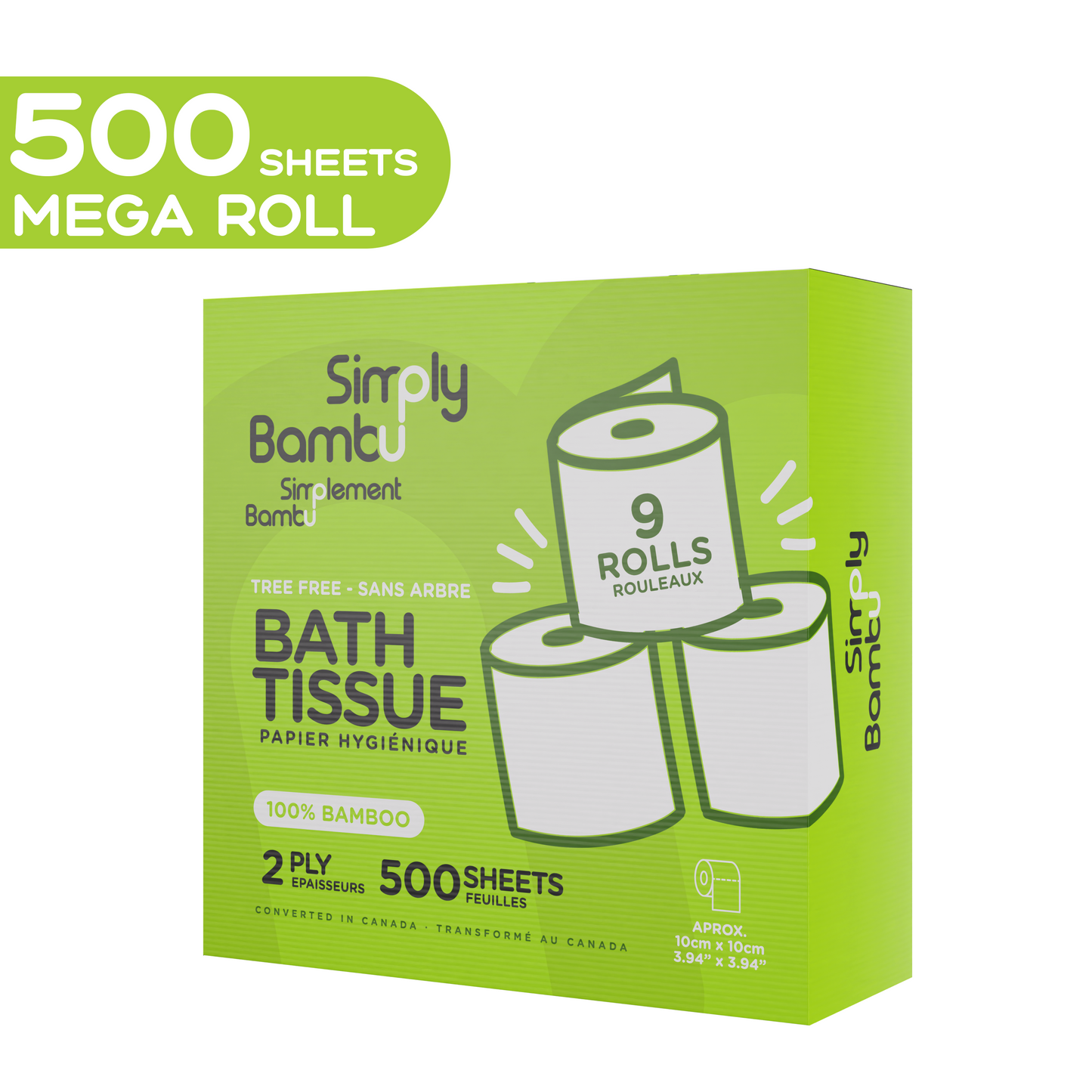 9 Bamboo Mega Rolls | Paper Pack